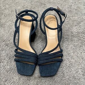A New Day Women's Denim Strappy Heels